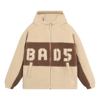Li-ning Badfive Logo Fleece Full Zip Jacket 'creamy Brown' In Multi