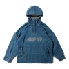 Li-ning Badfive Logo Half Zip Denim Hooded Jacket 'indigo' In Blue