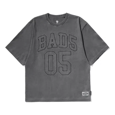 Li-ning Badfive Logo Number Loose Fit T-shirt 'washed Black' In Gray