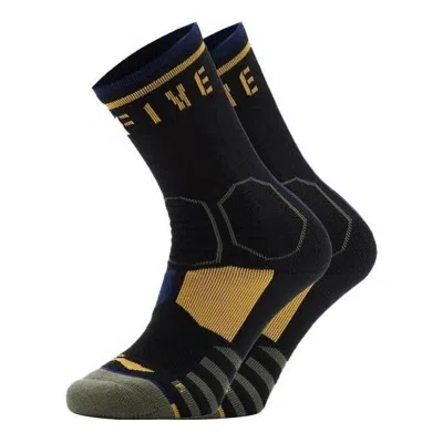 Li-ning Badfive Mid Cut Basketball Socks 'black Yellow'