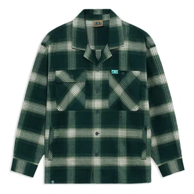 Li-ning Badfive Sports Basketball Series Plaid Loose Casual Long Sleeves Shirt 'dark Green'