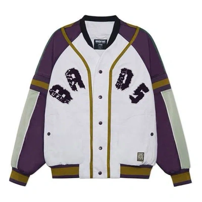 Li-ning Badfive Sports Basketball Series Printing Jacket 'white Green Purple' In Multi