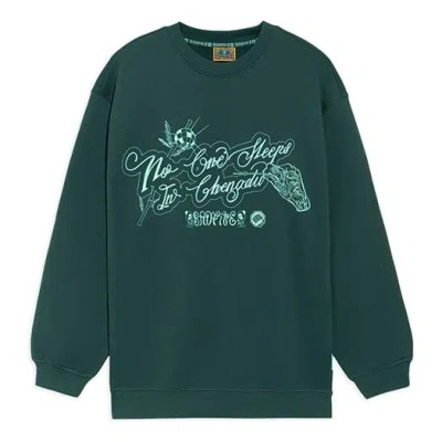 Li-ning Badfive Sports Basketball Series Printing Loose Round Neck Pullover 'dark Green'