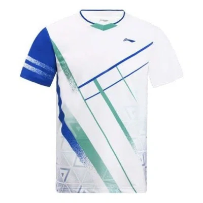 Li-ning Badminton Series Quick Dry T-shirt 'white Blue'