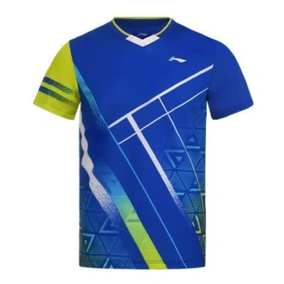 Li-ning Badminton Series Quick Dry Training Tournament T-shirt 'crystal Blue'