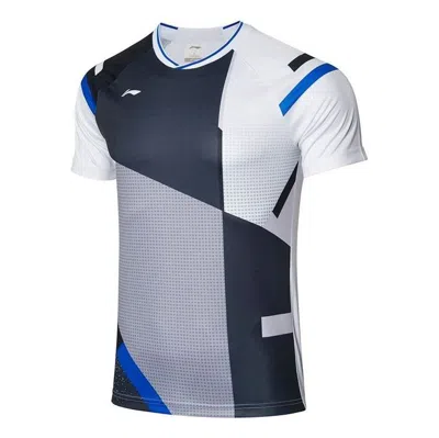 Li-ning Badminton Training T-shirt 'white Black' In Multi