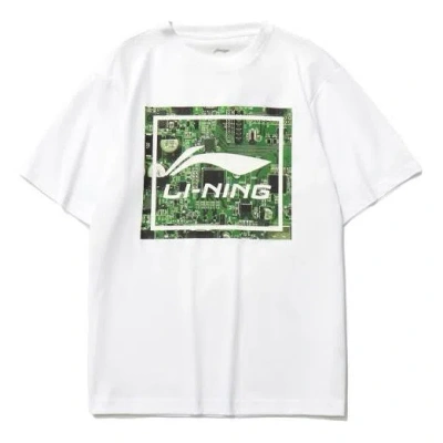 Li-ning Big Graphic Loose Fit T-shirt 'white Green'