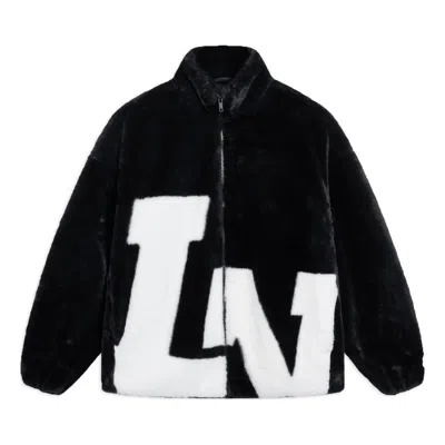 Li-ning Big Logo Polar Fleece Jacket 'black White'