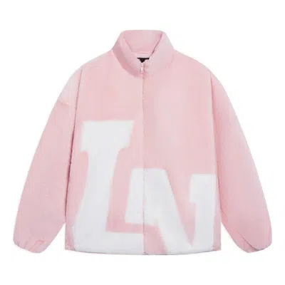 Li-ning Big Logo Polar Fleece Jacket 'pink White'