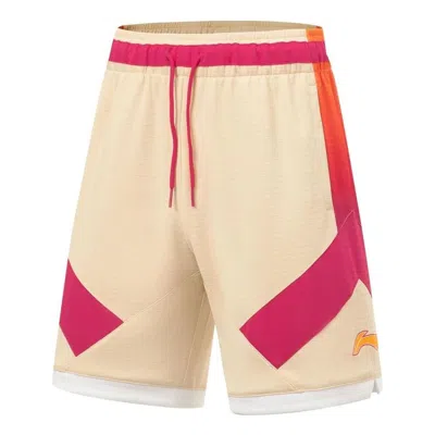 Li-ning Cba All Star Game Basketball Shorts 'milk Tea Pink' In Neutral