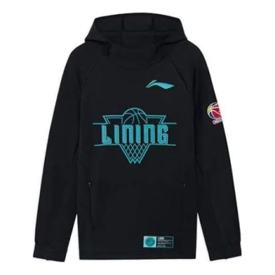 Li-ning Cba Basketball Series Alphabet Printing Hoodie 'black'