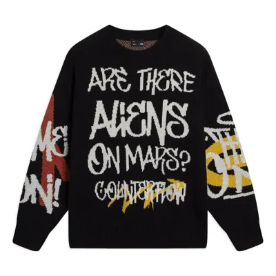 Li-ning Cf Mars Graphic Crew Neck Sweater 'black' In Multi