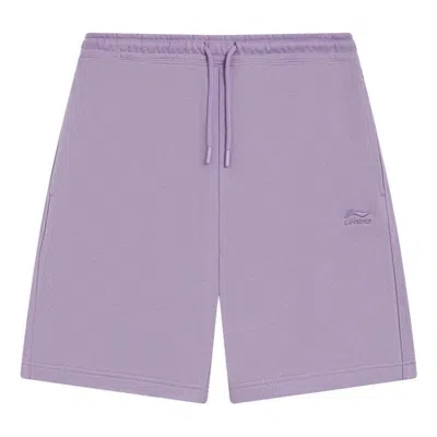 Li-ning Chinese Color Embroidery Logo Shorts 'purple'