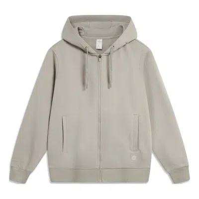 Li-ning Chinese Color Full Zip Hooded Jacket 'grey' In Neutral