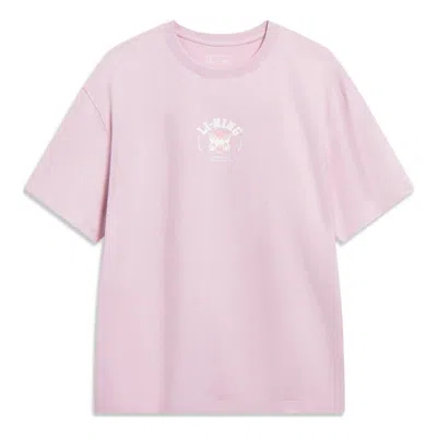 Li-ning Chinese Culture Butterfly Graphic T-shirt 'pink'