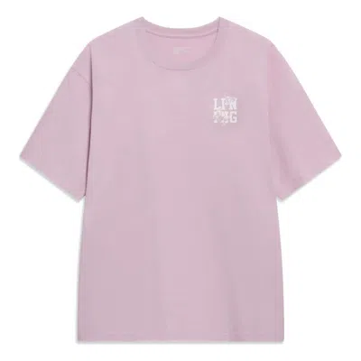 Li-ning Chinese Culture Butterfly Graphic T-shirt 'pink'