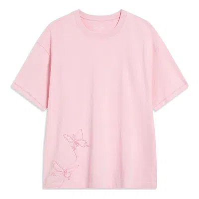 Li-ning Chinese Culture Floral Graphic T-shirt 'pink'