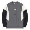 Li-ning Contrasting Colors Sports Training Pullover Round Neck 'grey' In Gray