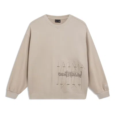 Li-ning Counterflow Graphic Sweatshirt 'light Brown' In Neutral