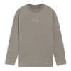 Li-ning Embroidered Loose Round Neck Long Sleeves Top 'brown Grey' In Gray