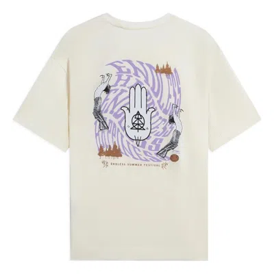 Li-ning Endless Summer Festival Graphic Loose Fit T-shirt 'beige' In Neutral