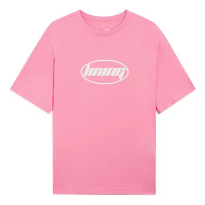 Li-ning Fashion Logo T-shirt 'pink White'