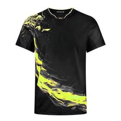 Li-ning Fast-dry Table Tennis Dragon T-shirt 'black Yellow'