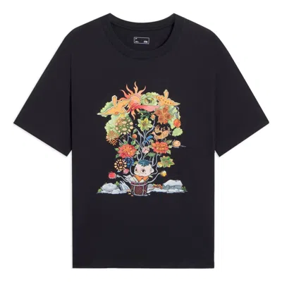Li-ning Floral Cartoon Graphic T-shirt 'black'