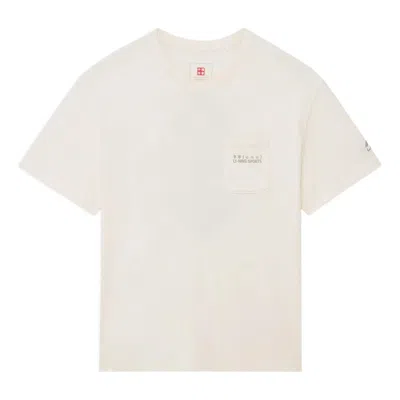 Li-ning Geometry Graphic Pocket T-shirt 'beige' In White