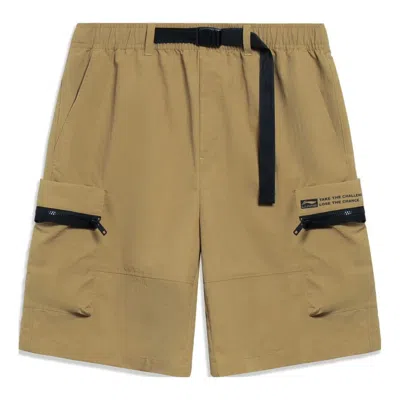 Li-ning Graphic Cargo Shorts 'khaki' In Brown