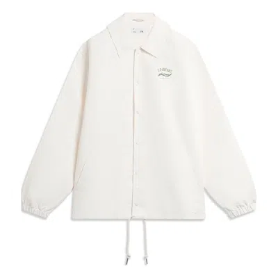 Li-ning Graphic Coach Jacket 'beige' In White