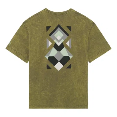 Li-ning Graphic Pocket Loose Fit T-shirt 'olive Green' In Brown