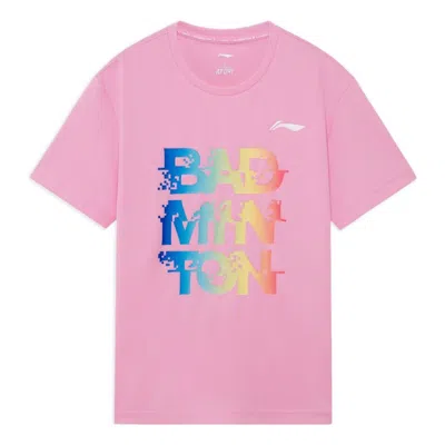 Li-ning Graphic Quick-drying Badminton T-shirt 'pink'