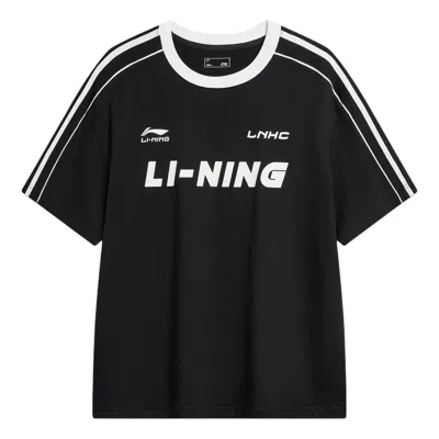 Li-ning Graphic Soccer T-shirt 'black White'