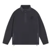 Li-ning Half Zip Polar Fleece Jacket 'dark Grey' In Blue