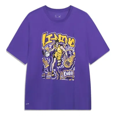 Li-ning Hoops Comics Graphic T-shirt 'purple'