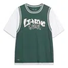 Li-ning Hoops Graphic Faux Two Piece T-shirt 'green White'