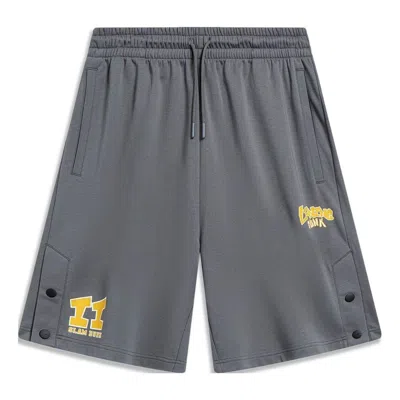 Li-ning Hoops Slam Dunk Graphic Shorts 'smoke Grey' In Gray