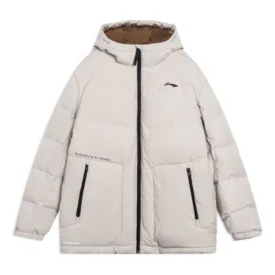 Li-ning Lifestyle Puffer Jacket 'light Grey' In White