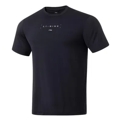 Li-ning Lifestyle Sportswear Tee 'black' In Blue