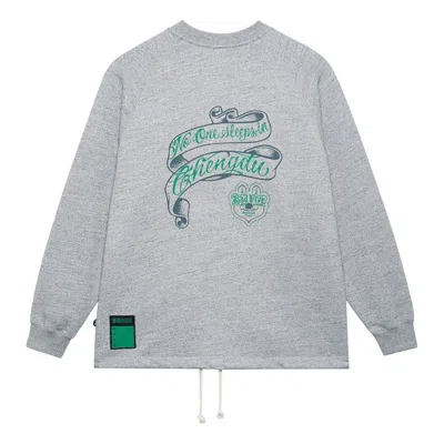 Li-ning Lifestyle Vintage Graphic Printed Pullover 'grey' In Gray