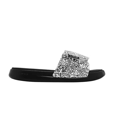 Pre-owned Li-ning Ln Slipper 'white Black Graffiti'