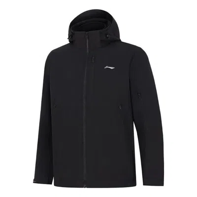Li-ning Logo 3-in-1 Polar Fleece Hooded Jacket 'black'