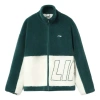Li-ning Logo Color Block Polar Fleece Jacket 'dark Green White'
