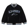 Li-ning Logo Polar Fleece Baseball Jacket 'black Blue'