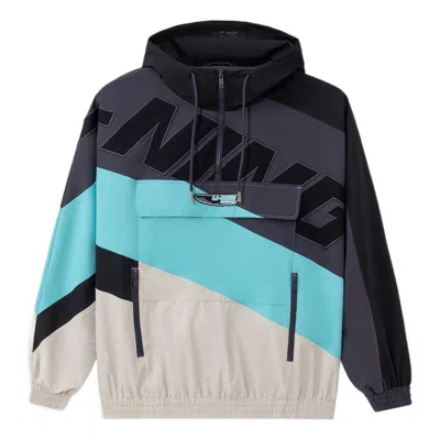 Li-ning Logo Print Gore-tex Sport Hoodie 'black Blue Beige'