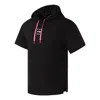 Li-ning Logo Short Sleeve Hoodie 'black Pink'