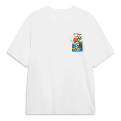 Li-ning Logo Sportslife Casual T-shirt 'white'