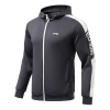 Li-ning Logo Training Full Zip Hooded Jacket 'ink Grey' In Blue
