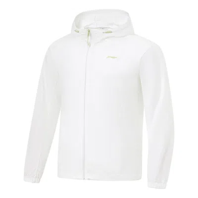 Li-ning Logo Training Waterproof Hooded Jacket 'white'